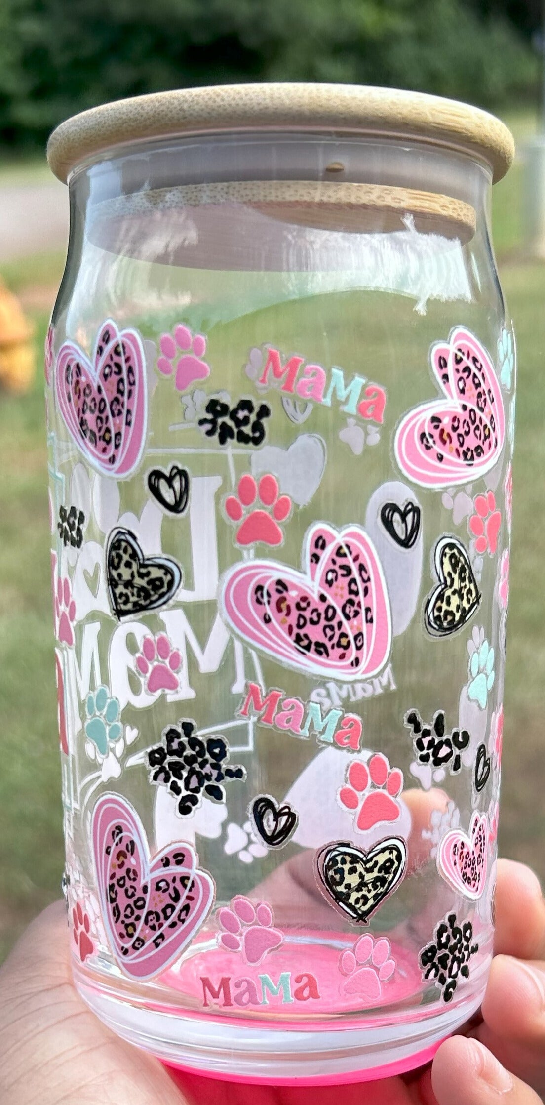 Dog Mama 16oz Glass Can