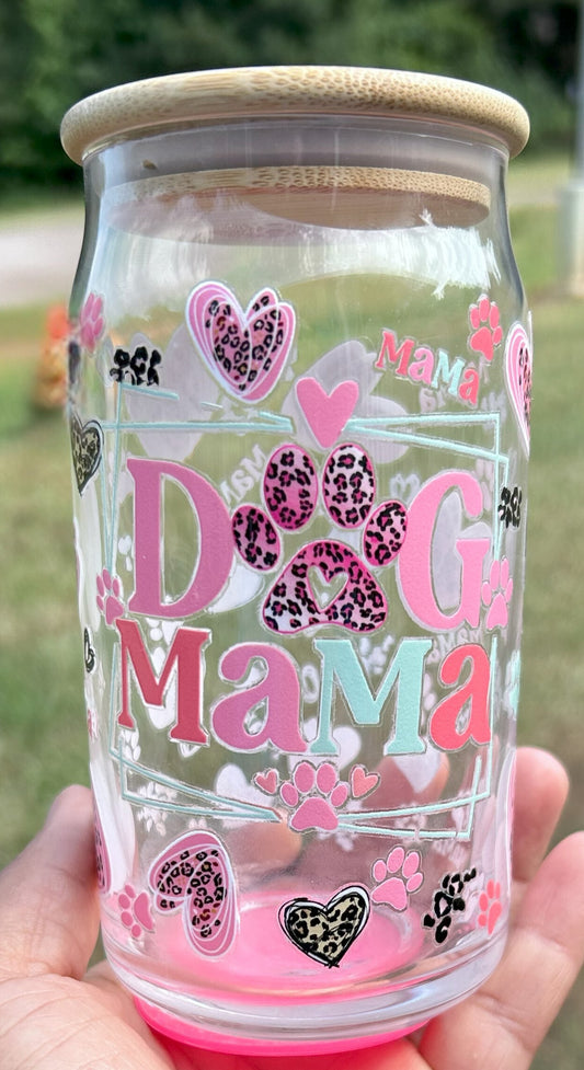 Dog Mama 16oz Glass Can