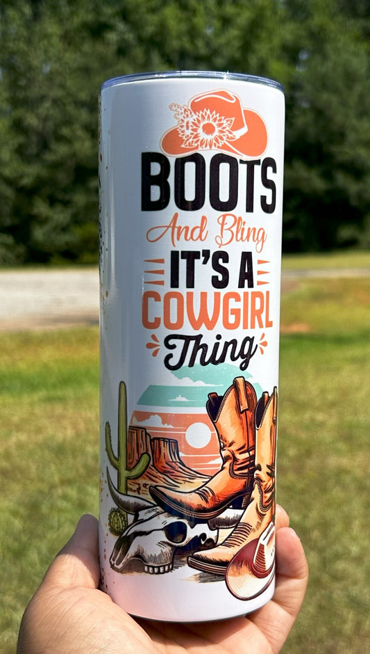 Boots and Bling- 20oz Tumbler