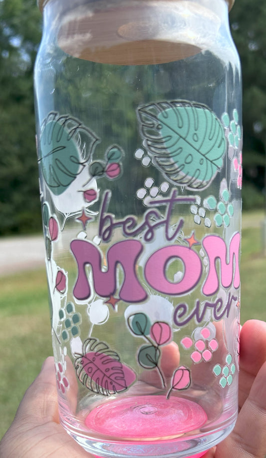 Best Mom 20oz Glass Can